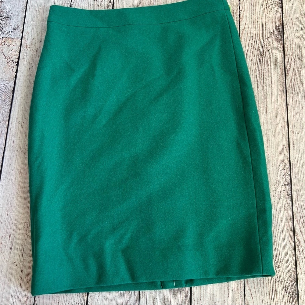 J. Crew The Pencil Skirt Blue Wool Blend 0 NWT